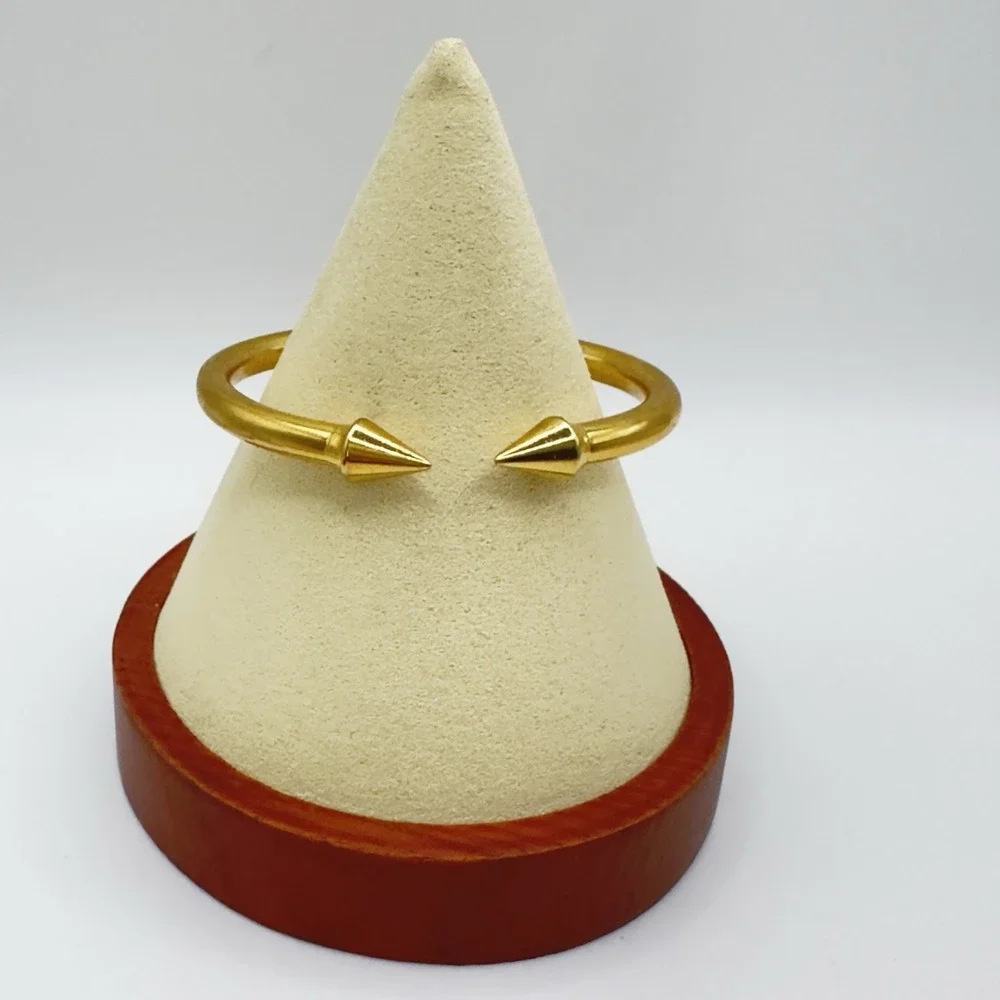 Vita Fede Mini Titan Cuff Bracelet Gold Tone Spike Hinged Bangle Sz S Italy